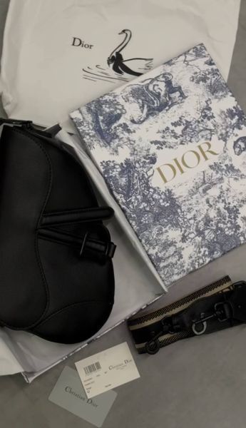 Жіноча сумка Dior / Діор Saddle, середнього розміру, з коробкою, для жінок, чорна, Китай pr09991 - S05026-991722 фото