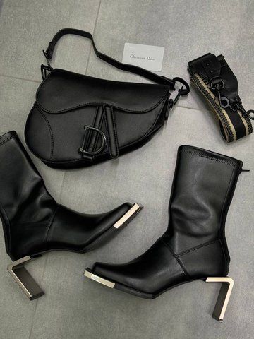 Женская сумка Dior / Диор Saddle, среднего размера, с коробкой, для женщин, черная, Китай pr09991 - S05026-991722 фото