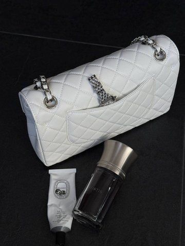 Жіноча сумка Chanel / Шанель Classic 2.55, з подвійним клапаном, середнього розміру, біла, Китай pr62926 - S02053-1149583 фото