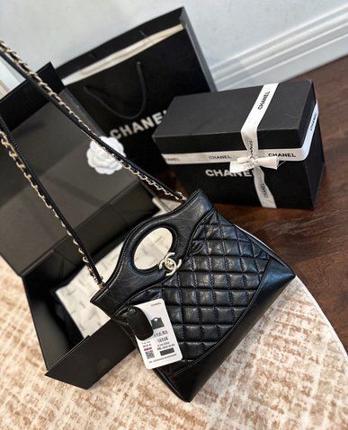 Жіноча сумка з верхніми ручками Chanel / Шанель 31 Metal, з натуральної шкіри, чорна, Китай 7910-1280984 фото