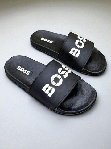 Чоловічі мюлі Hugo Boss / Хуго Босс, комбінований матеріал, весна-літо, чорний, Туреччина SlHB005 фото