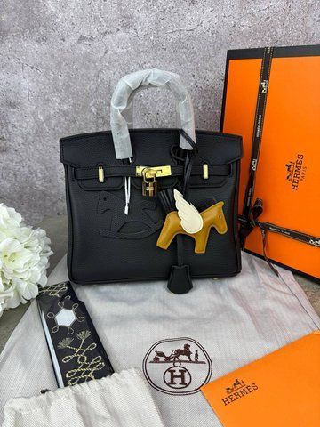 Женская сумка с верхней ручкой Hermes / Гермес Birkin, из натуральной кожи, с верхней ручкой, черная, Китай P15052-1393440 фото