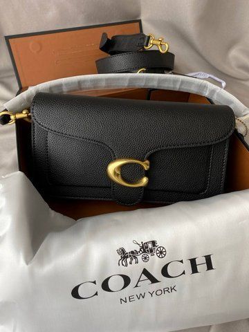Жіноча сумка через плече Coach / Коуч Tabby, з натуральної шкіри, з плечовим ремінцем, чорна, Китай P9056-1393442 фото