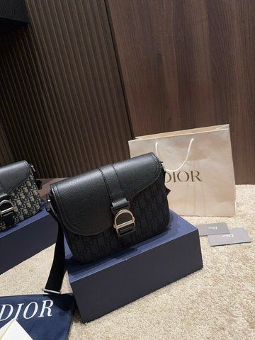 Чоловіча сумка-месенджер Dior / Діор Saddle Messenger, текстильна, чорна, для повсякденного носіння, Китай 0434-1761932 фото