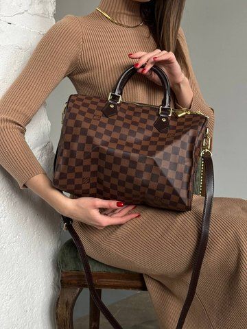Женская сумка Louis Vuitton / Луи Виттон Speedy Bandouli&egrave;re 30 Damier Ebene, большая, Китай pr01298 - S04004-573654 фото