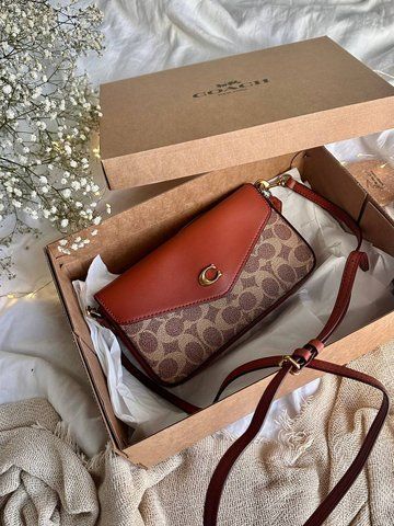Жіноча сумка кросбоді Coach / Коуч Women's Wyn, середнього розміру, з крафтовою коробкою, коричнева, Китай pr0089 - S01015-922392 фото