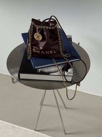 Жіноча сумка Chanel / Шанель міні 20, шкіряна, зі стьобаною фактурою, із золотистою фурнітурою, бордова, Китай pr2989 - S02017-1233292 фото